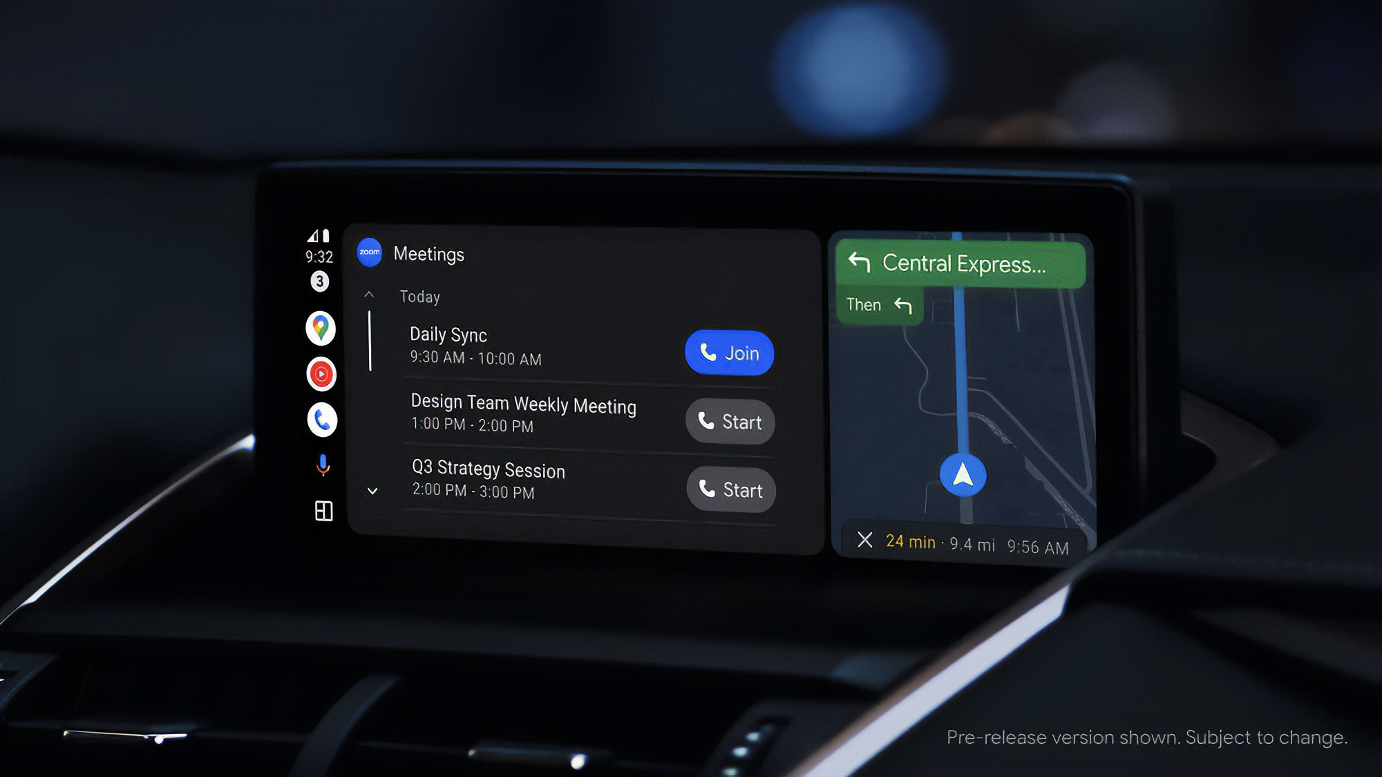 Zoom for Android Auto UI